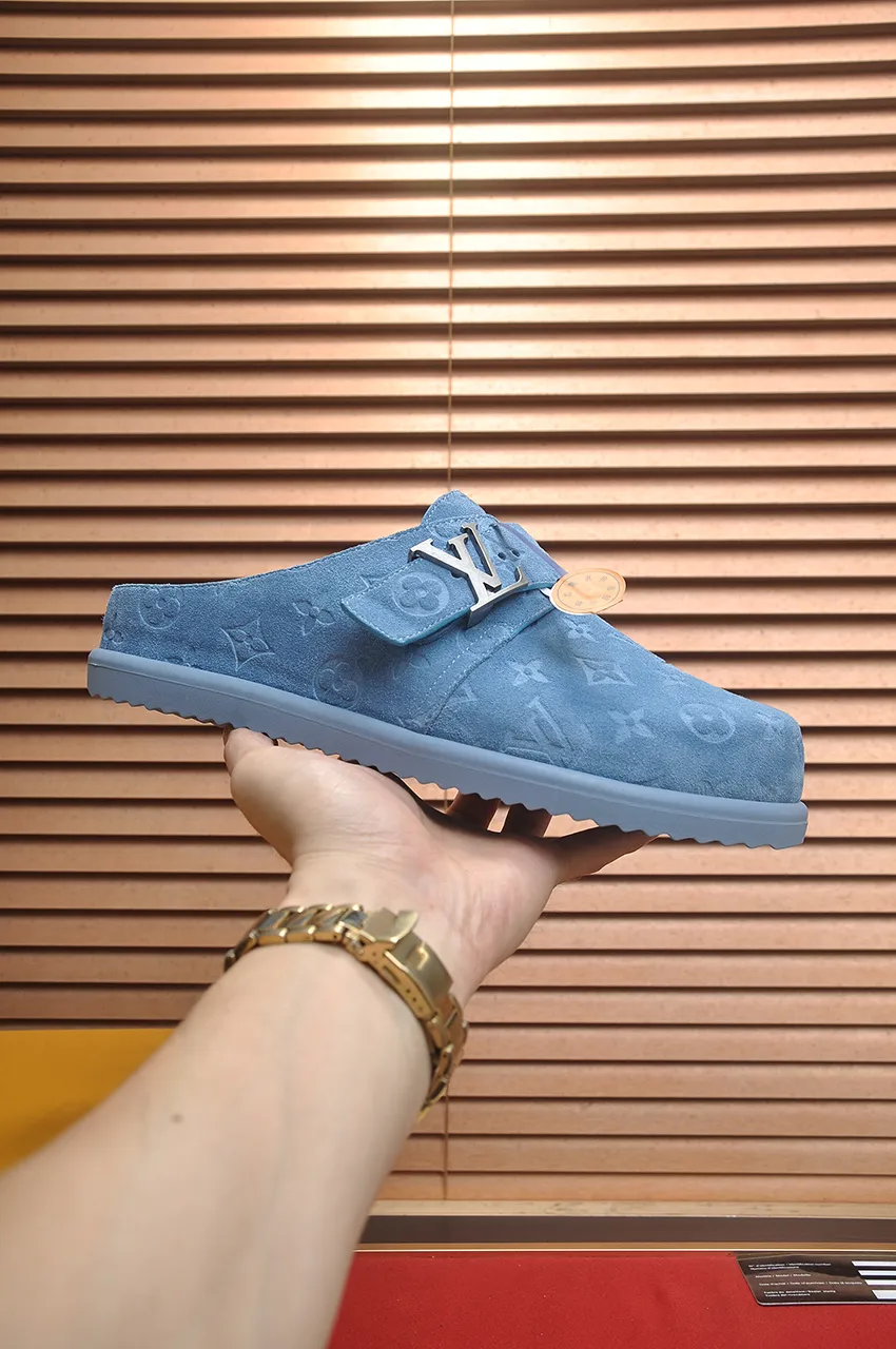 Men's men's shoes 💰520💶[LOUIS VUITTON] (cowhide lining) new style 🍀LV Louis Vuitton * - top version of LV classic semi-slip trendy shoes! Made of imported original cow suede cowhide, with a first layer of comfortable cowhide lining inside! Original wear-resistant rubber outsole! High quality products! Code number 38-45 (45 customized)